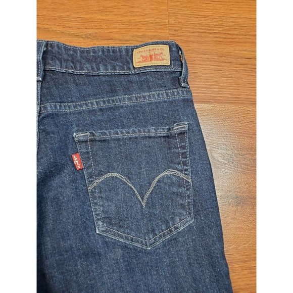 Levis Mid Rise Skinny Denim Jeans Womens Size 10M X 30" Dark Wash Stretch Blue - Picture 3 of 7